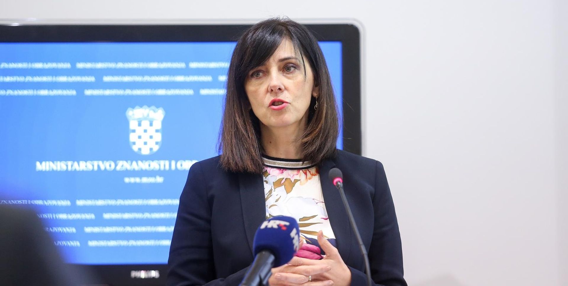 19.03.2019., Zagreb - U Ministarstvu znanosti i obrazovanja najavljen je zajednicki projekt Medjunarodnog drustva primijenjenih bioloskih znanosti, Ministarstva znanosti i obrazovanja Republike Hrvatske i Agencije za odgoj i obrazovanje pod nazivom The ISABS Future Scientist Award. Ministrica znanosti i obrazovanja Blazenka Divjak.  
Photo: Luka Stanzl/PIXSELL