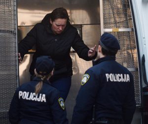20.02.2019., Varazdin- Smiljana Srnec, osumnjicena za ubojstvo sestre Jasmine Dominic privedena sucu istrage.
Photo: Vjeran Zganec Rogulja/PIXSELL