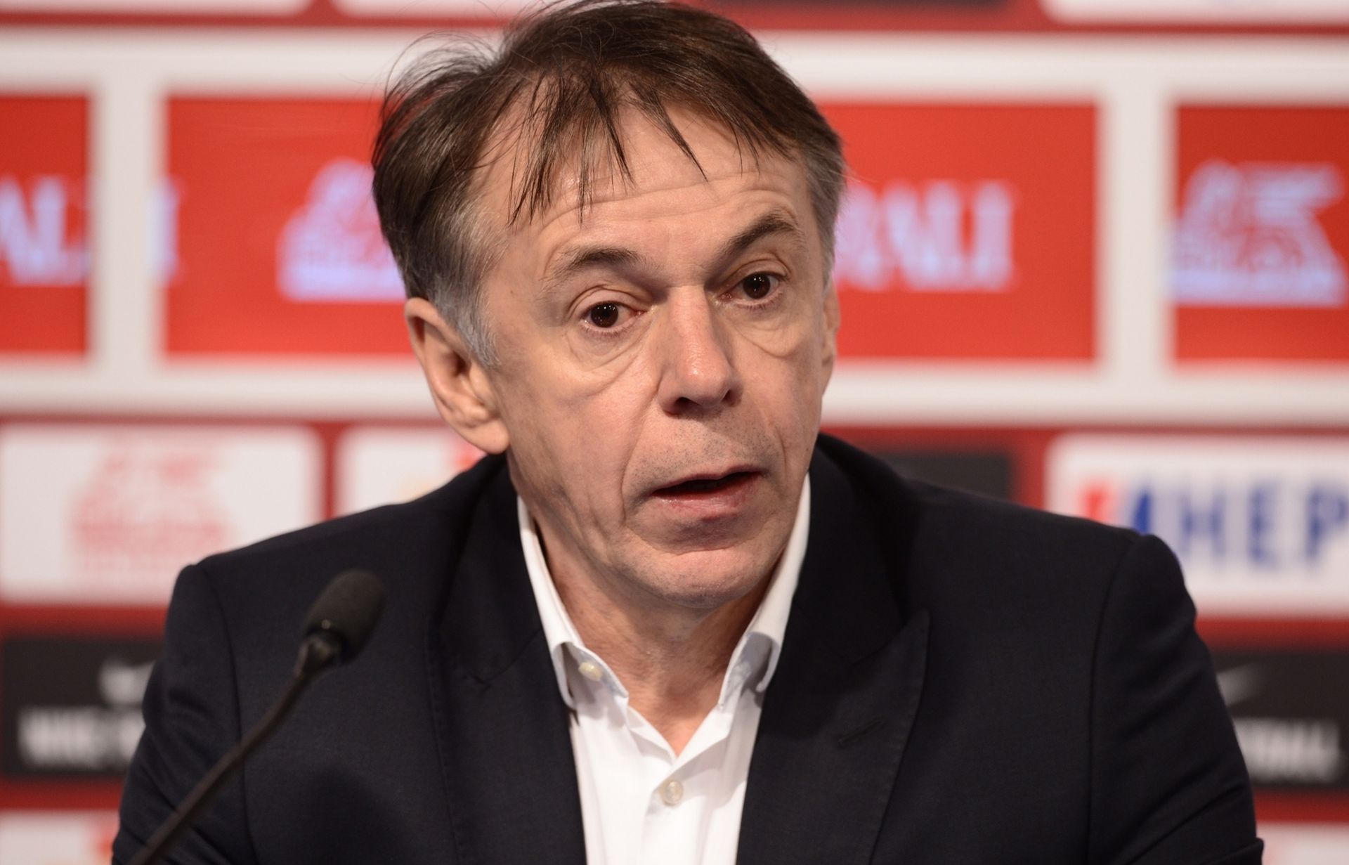 Zagreb: Nikola Jurčević na konferenciji za medije nakon utakmice 21.03.2019., stadion Maksimir, Zagreb - Kvalifikacije za Europsko prvenstvo 2020., skupina E, 1. kolo, Hrvatska - Azerbajdzan. Izbornik Azerbajdzana Nikola Jurcevic na konferenciji za medije nakon utakmice. Photo: Marko Prpic/PIXSELL