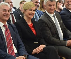 25.03.2019., Zadar - Predsjednica Republike Kolinda Grabar-Kitarovic posjetila Gimnaziju Vladimira Nazora. 
Photo: Hrvoje Jelavic/PIXSELL