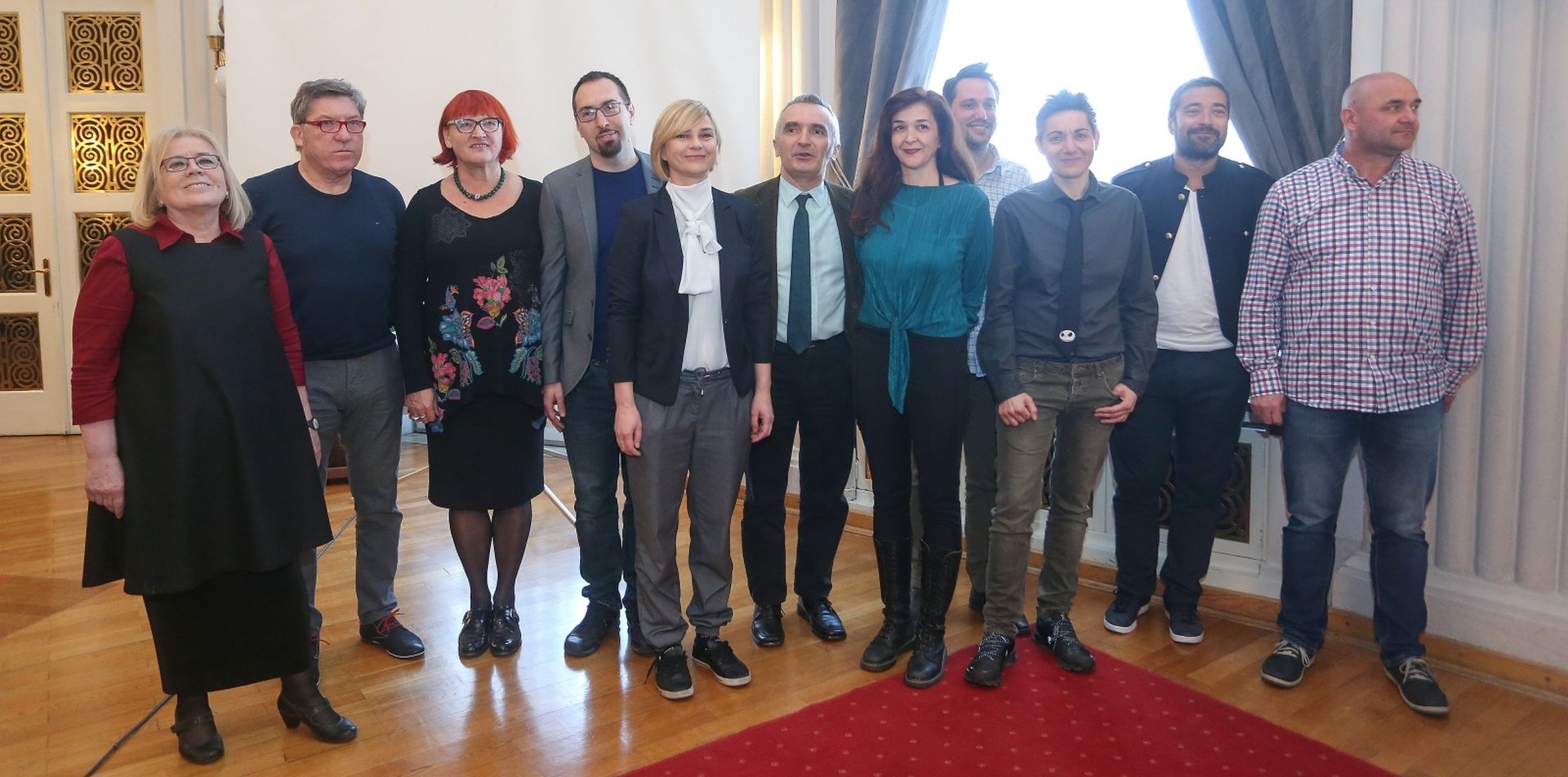Zagreb: Politička platforma Možemo predstavila listu za EU parlament  30.03.2019., Zagreb - U Hrvatskom novinarskom domu politicka platforma "Mozemo" predstavila je kandidate za Europski parlament. Tomislav Tomasevic (4. slijeva), Zorislav Antun Petrovic (6. slijeva)  Photo: Luka Stanzl/PIXSELL