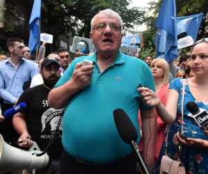 30.05.2018., Beograd -  Srpska radikalna stranka odrzala je skup protiv odrzavanja festivala  Mirdita - Dobar dan. U Beogradu je otvoren 5. festivala Mirdita, Dobar dan u organizaciji Inicijative mladih za ljudska prava.  Vojislav Seselj. Photo: Srdjan Ilic/PIXSELL