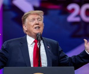 epa07409232 US President Donald J. Trump speaks at the 46th annual Conservative Political Action Conference (CPAC) at the Gaylord National Resort & Convention Center in National Harbor, Maryland, USA, 02 March 2019. Trump spoke on the final day of the four-day American Conservative Union's CPAC conference.  EPA/ERIK S. LESSER