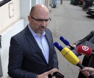 Zagreb, 23.04.2019 - Redovna sjednica ueg predsjednitva HDZ-a. Na slici Milijan Brkiæ dolazi na sjednicu.
foto HINA/ Tomislav PAVLEK/ tp