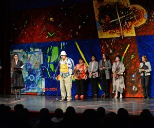 Split, 23.04.2019 -Ministrica kulture Nina Obuljen Koržinek otvorila je 29. Festival hrvatske drame "Marulićevi dani", međunarodnu natjecateljsku smotru uprizorenih hrvatskih dramskih tekstova u izvedbi kazališta iz svijeta i Hrvatske. Na slici Predrag Raos.                  foto. HINA/ Mario Strmotić/ ms