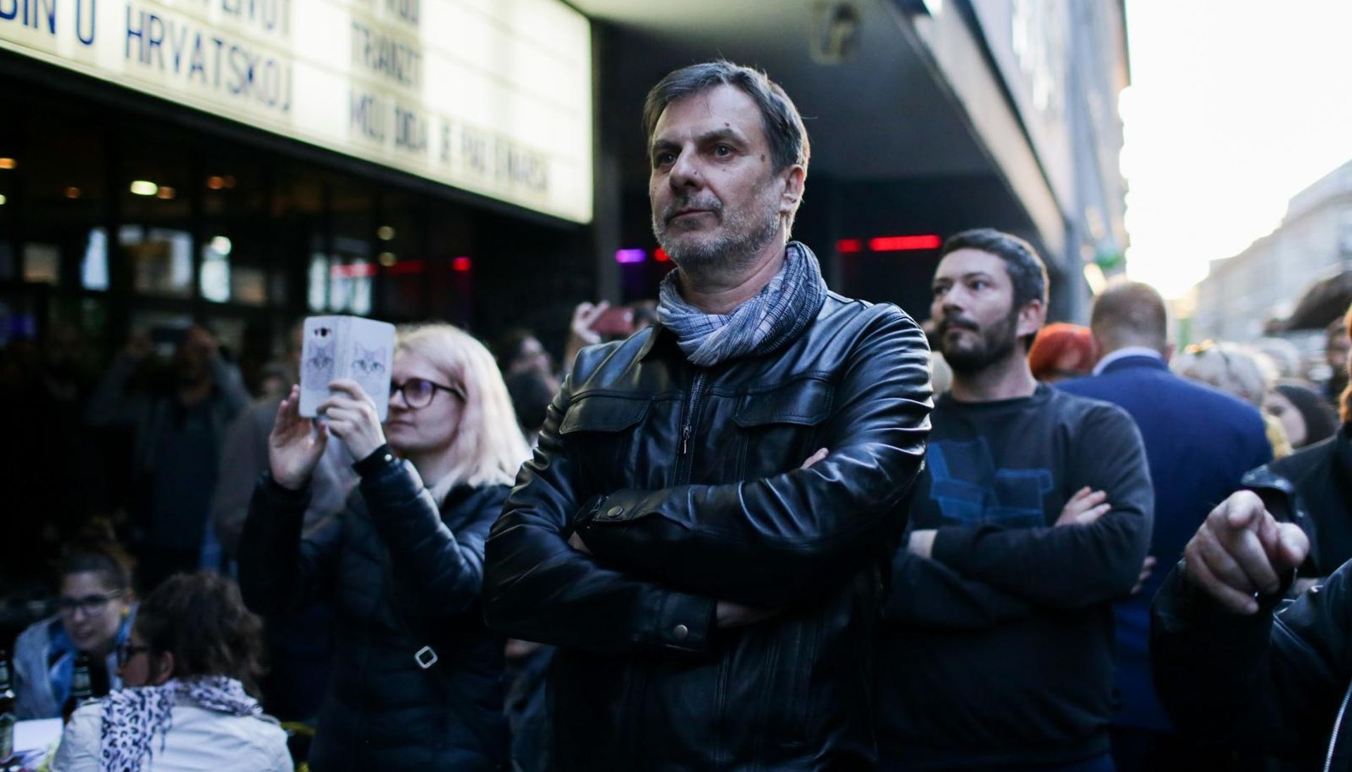 06.04.2019., Zagreb - Okupljanje ispred kina Europe na koje je pozvala Maja Sever zbog najavljenog zatvaranja kina.  Boris T. Matic. 
Photo: Filip Kos/PIXSELL