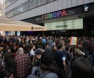 09.04.2019.,Zagreb - Nakon subotnjeg okupljanja nekoliko tisuca zagrepcana koji su digli glas protiv zatvaranja Kina Europe, danas je odrzan sluzbeni prosvjed "Ne damo Kino Europa". Photo: Tomislav Miletic/PIXSELL
