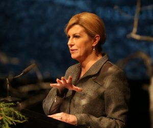 12.04.2019., Opatija-  Predsjednica Republike Hrvatske Kolinda Grabar Kitarovic nazocila je svecanoj sjednici Zupanijske skupstine u povodu obiljezavanja Dana Primorsko goranske zupanije u kulturnom centru Gervais. 
Photo:Goran Kovacic/PIXSELL