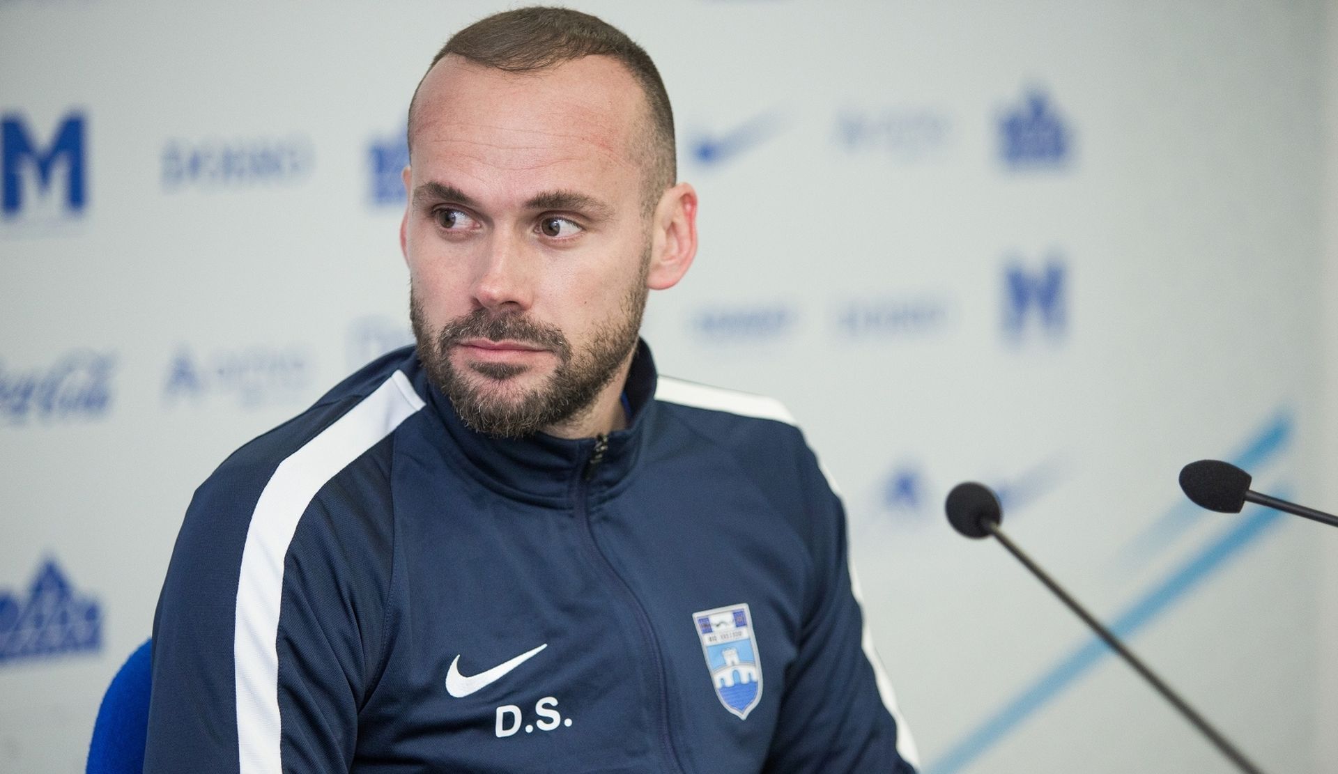 12.04.2019., stadion Gradski vrt, Osijek - Hrvatski Telekom Prva liga, 29. kolo, NK Osijek - NK Rudes. Pres konferencija trenera Dine Skendera Photo: Davor Javorovic/PIXSELL