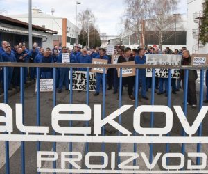 13.03.2018., Velika Gorica - Strajk u Dalekovod Proizvodnji, d.o.o. nakon neuspjelih pregovora o novom kolektivnom ugovoru poceo je 6 sati i trajat ce do ispunjenja zahtjeva Sindikata Dalekovod proizvodnje.
Photo: Davor Visnjic/PIXSELL
