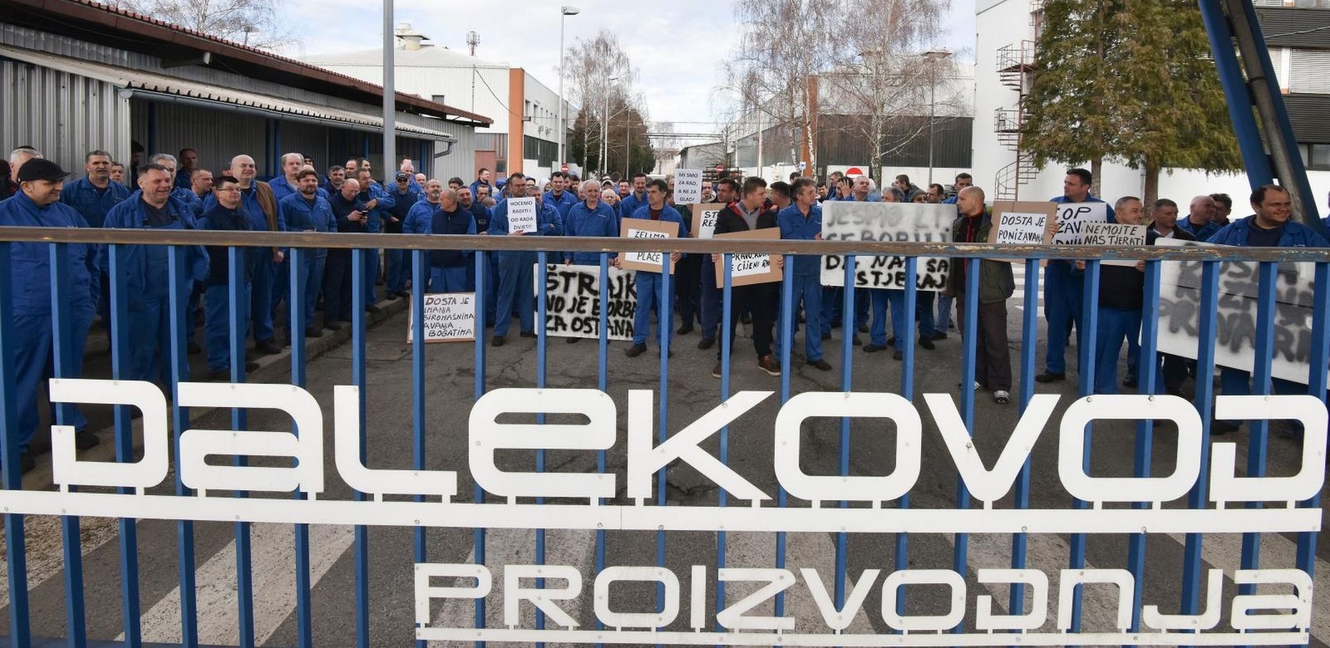 13.03.2018., Velika Gorica - Strajk u Dalekovod Proizvodnji, d.o.o. nakon neuspjelih pregovora o novom kolektivnom ugovoru poceo je 6 sati i trajat ce do ispunjenja zahtjeva Sindikata Dalekovod proizvodnje.
Photo: Davor Visnjic/PIXSELL