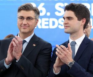 13.04.2019., Zagreb - Predstavljanje liste kandidata Hrvatske demokratske zajednice (HDZ) za europarlamentarne izbore. Andrej Plenkovic, Karlo Ressler. 
Photo: Goran Stanzl/PIXSELL