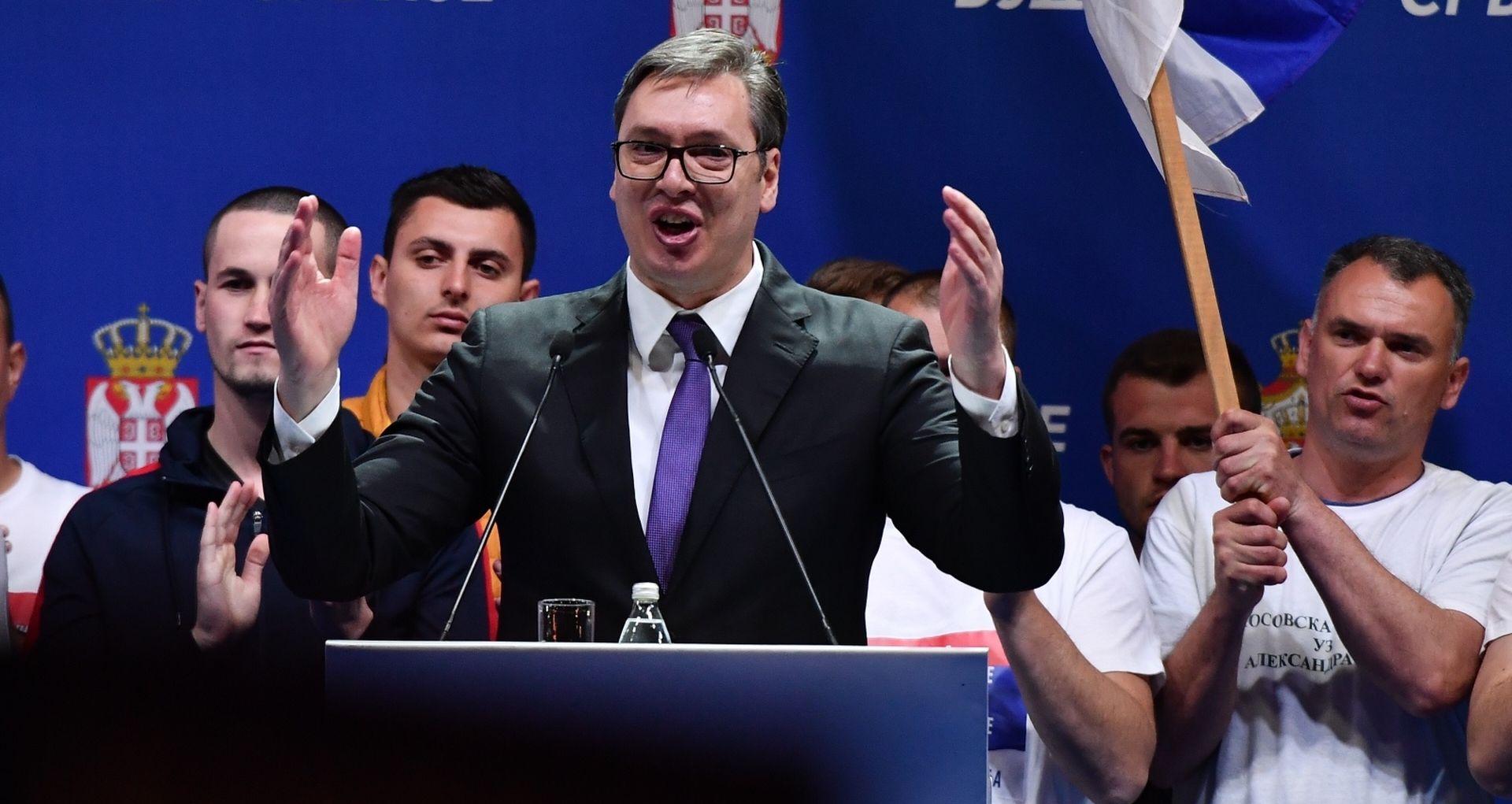 19.04.2019., Beograd - Zavrsni skup predsjednika Srbije Aleksandra Vucica u okviru kampanje "Buducnost Srbije". Photo: Srdjan Ilic/PIXSELL