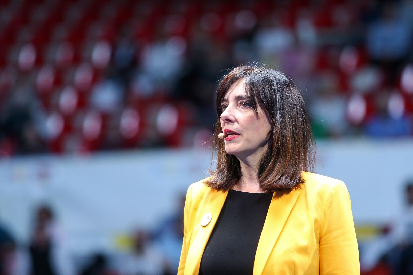 24.04.2019., KC Drazen Petrovic, Zagreb - Ministrica znanosti i obrazovanja  Blazenka Divjak odrzala je predavanje na Nacionalnom strucnom skupu skola sudionica eksperimentalnog programa Skola za zivot. 
Photo: Luka Stanzl/PIXSELL