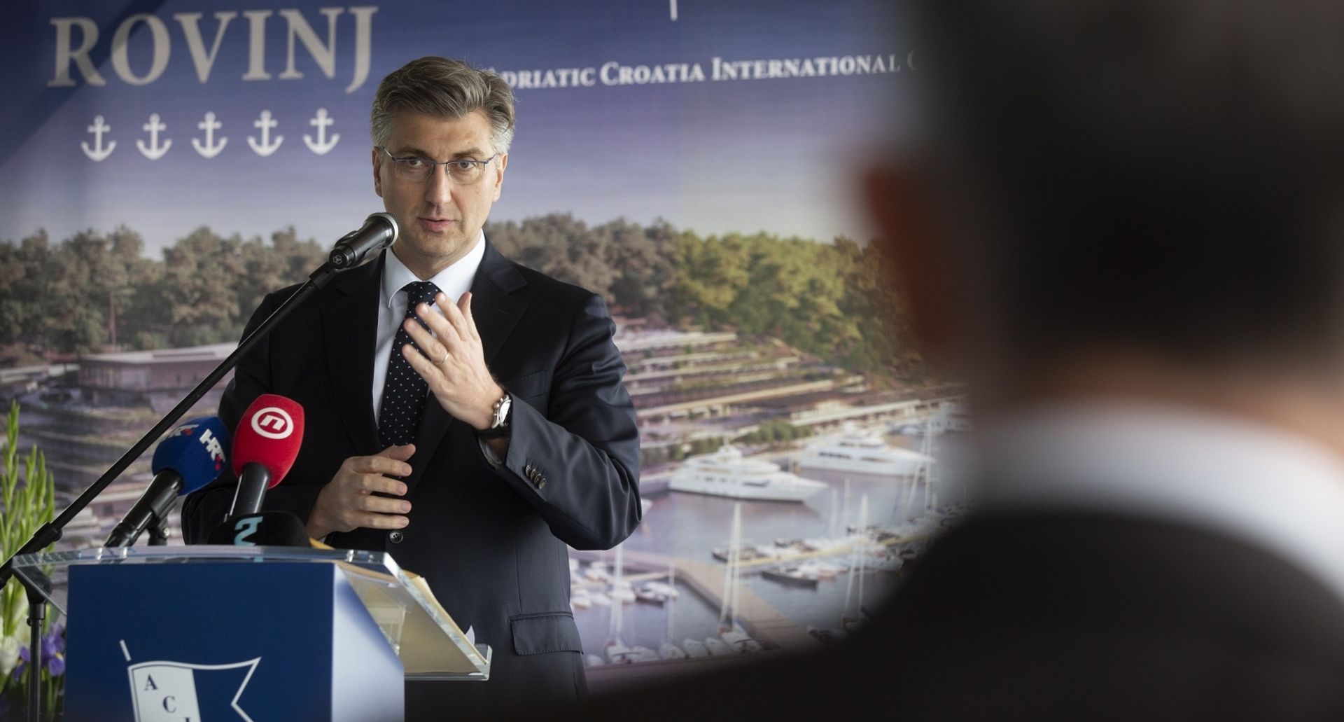 26.04.2019., Rovinj - Otvorenje nove ACI marine Rovinj, kategorizirane s visokih pet sidara. Predsjednik Vlade RH Andrej Plenkovic Photo: Nel Pavletic/PIXSELL