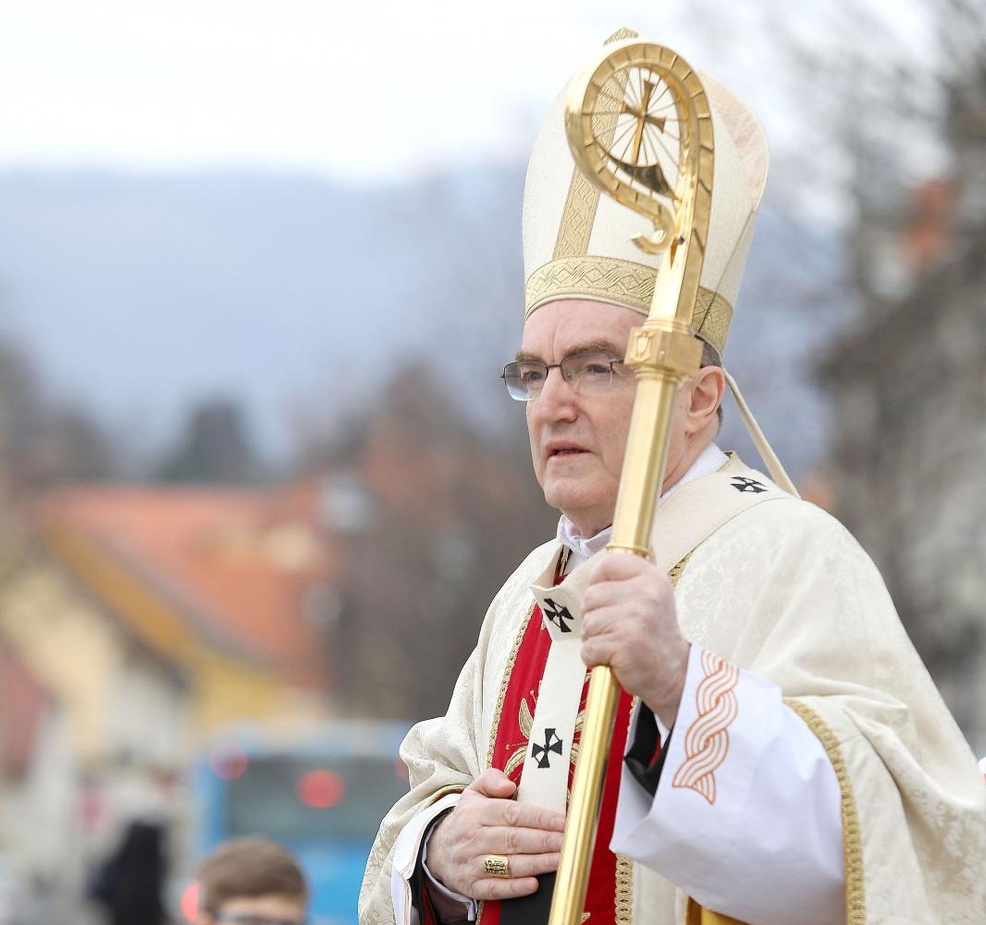 29.03.2018., Zagreb - Velikom svecenickom ulaznom procesijom prije mise posvete ulja poceli su obredi Velikog trodnevlja u zagrebackoj prvostolnici. Kardinal Josip Bozanic. 
Photo: Patrik Macek/PIXSELL