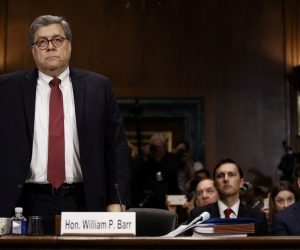 epa07540430 US Attorney General William Barr is sworn in prior to testifying before the Senate Judiciary Committee's hearing on 'The Justice Department's Investigation of Russian Interference with the 2016 Presidential Election' on Capitol Hill in Washington, DC, 01 May 2019.  Attorney General Barr is facing questions from Senators for the first time since the release of special counsel Robert Mueller's Russia report on 18 April 2019.  EPA/SHAWN THEW