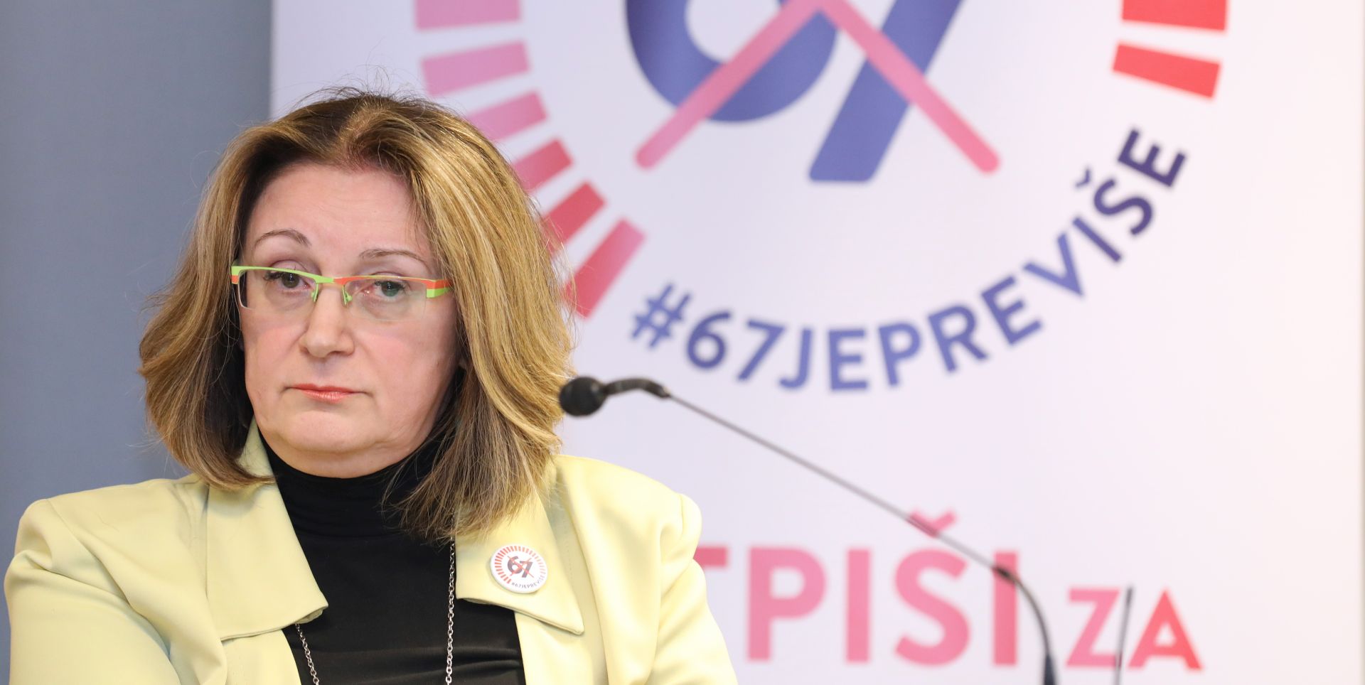 Zagreb, 06.05.2019 - Konferencija za medije inicijative 67 je previe na kojoj su se èlanovi Organizacijskog odbora Inicijative osvrnuli na prvi tjedan
prikupljanja potpisa. Na fotografiji Ana Milièeviæ Pezelj.
foto HINA/ Admir BULJUBAIÆ/ abu