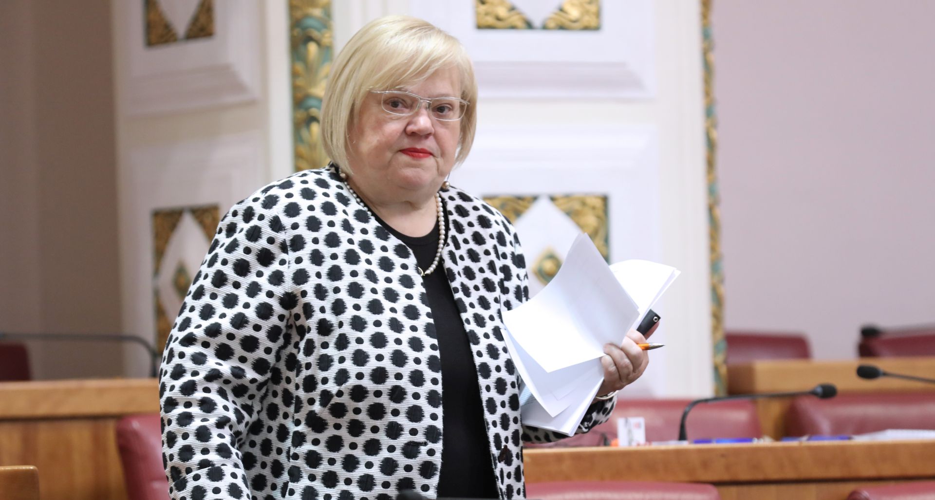 Zagreb, 07.05.2019 - Nastavak 12. sjednice Hrvatskog sabora. Na fotografiji Anka Mrak Taritaš.
foto HINA/ Admir BULJUBAŠIĆ/ abu