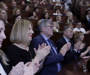 Zagreb, 10.05.2019.- Održano je svečano obilježavanje Međunarodnog dana sestrinstva u Kliničkom bolničkom centru (KBC) Zagreb.Na slici Ana Ljubas,Ante Čorlušić i Marijan Klarica. foto HINA/ Tomislav PAVLEK