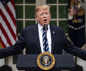 epa07592513 US President Donald J. Trump announces he willl not negotiate an infrastructure bill with Democratic Speaker of the House from California Nancy Pelosi and Minority Leader from New York Chuck Schumer as long as they are pursuing investigations into him and his administration in the Rose Garden of the White House in Washington, DC, USA, 22 May 2019. Trump said he cut short a meeting with Democratic leaders on infrastructure, adding 'I don't do coverups'.  EPA/JIM LO SCALZO