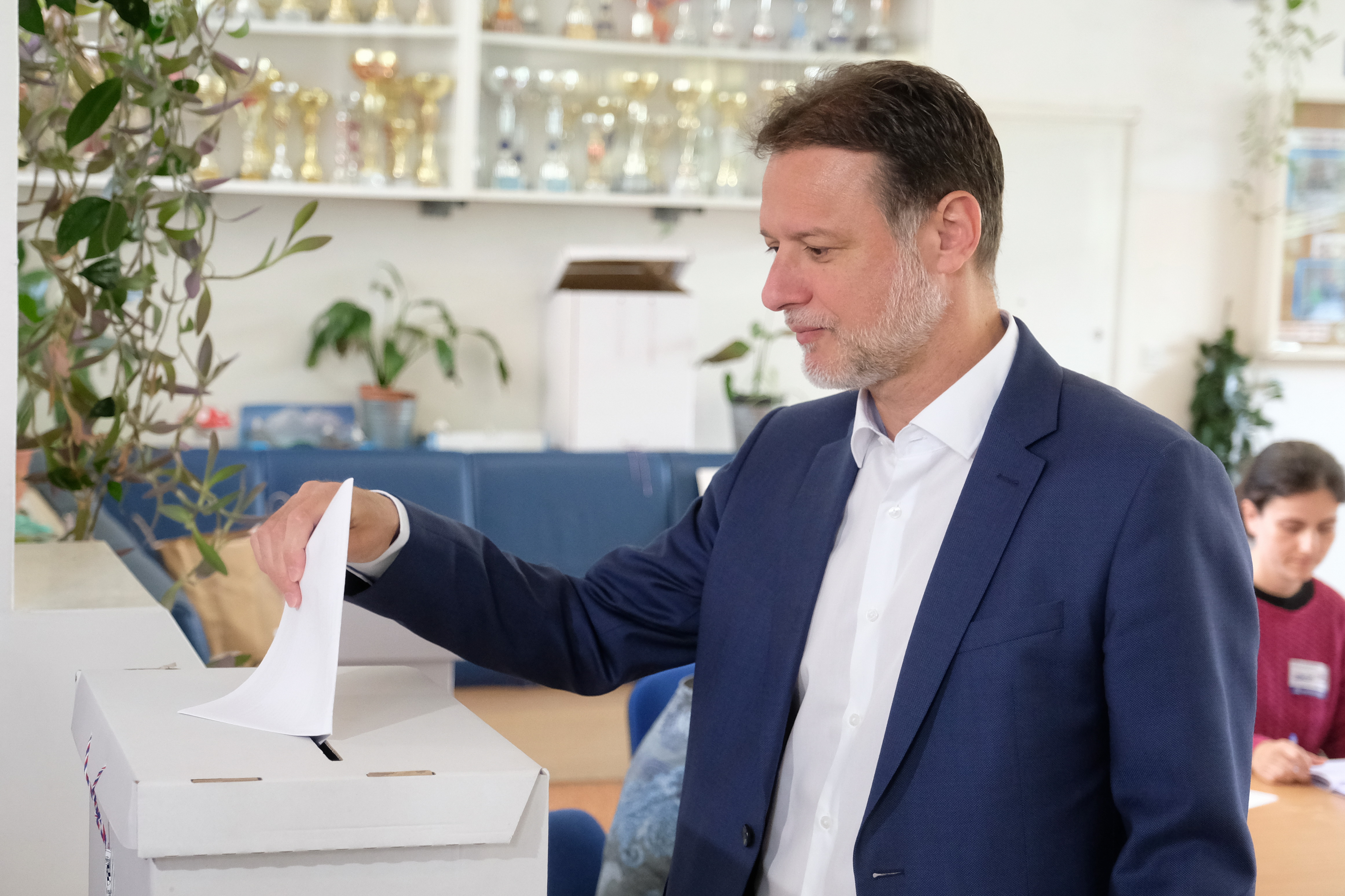 Zagreb 26.05.2019. - Predsjednik Hrvatskoga sabora Gordan Jandroković glasovao na izborima u Zagrebu.
Na fotografiji Gordan Jandroković.
foto HINA/ Edvard ŠUŠAK/ es