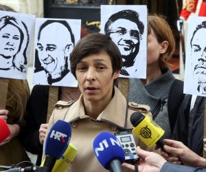 Zagreb, 30.5.2019 - Konferencija za medije GONG-a povodom Dana Hrvatskog sabora ispred ulaza u Hrvatski sabor. Na slici Jelena Berković.
Foto Hina/ Dario GRZELJ/ dag