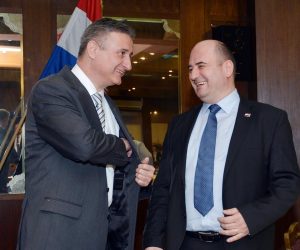 02.04.2014., Varazdinske Toplice - U hotelu Minerva odrzana sjednica predsjednistva HDZ-a. Tomislav Karamarko, Milijan Brkic. 
Photo: Marko Jurinec/PIXSELL