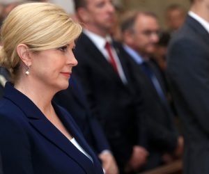 03.05.2019., Vukovar - U crkvi svetog Filipa i Jakova odrzana je sveta misa za poginule, nestale, ubijenim i umrlim hrvatskim braniteljima Vukovara u Domovinskom ratu.  predsjednica Kolinda Grabar-Kitarovic Photo: Davor Javorovic/PIXSELL
