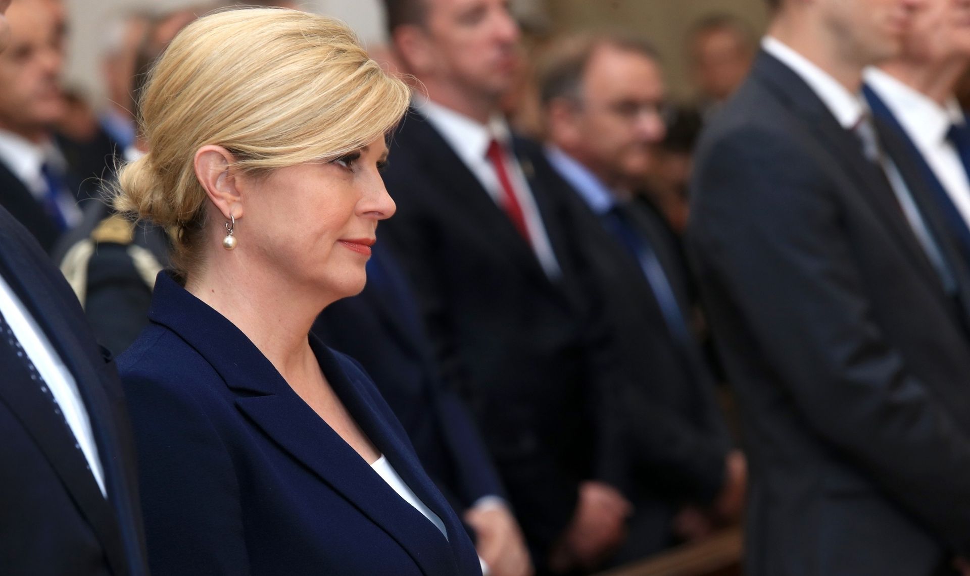 03.05.2019., Vukovar - U crkvi svetog Filipa i Jakova odrzana je sveta misa za poginule, nestale, ubijenim i umrlim hrvatskim braniteljima Vukovara u Domovinskom ratu.  predsjednica Kolinda Grabar-Kitarovic Photo: Davor Javorovic/PIXSELL