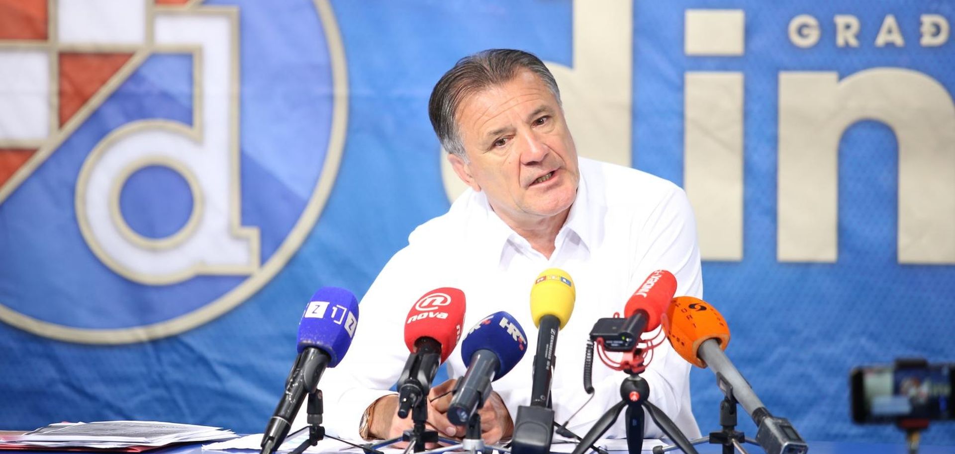 04.06.2018., Zagreb - Izvanredna konferencija za novinare Zdravka Mamica u press dvorani stadiona Maksimir, dva dana prije nego ce mu na Zupanijskom sudu u Osijeku biti izrecena presuda. 

Photo: Petar Glebov/PIXSELL