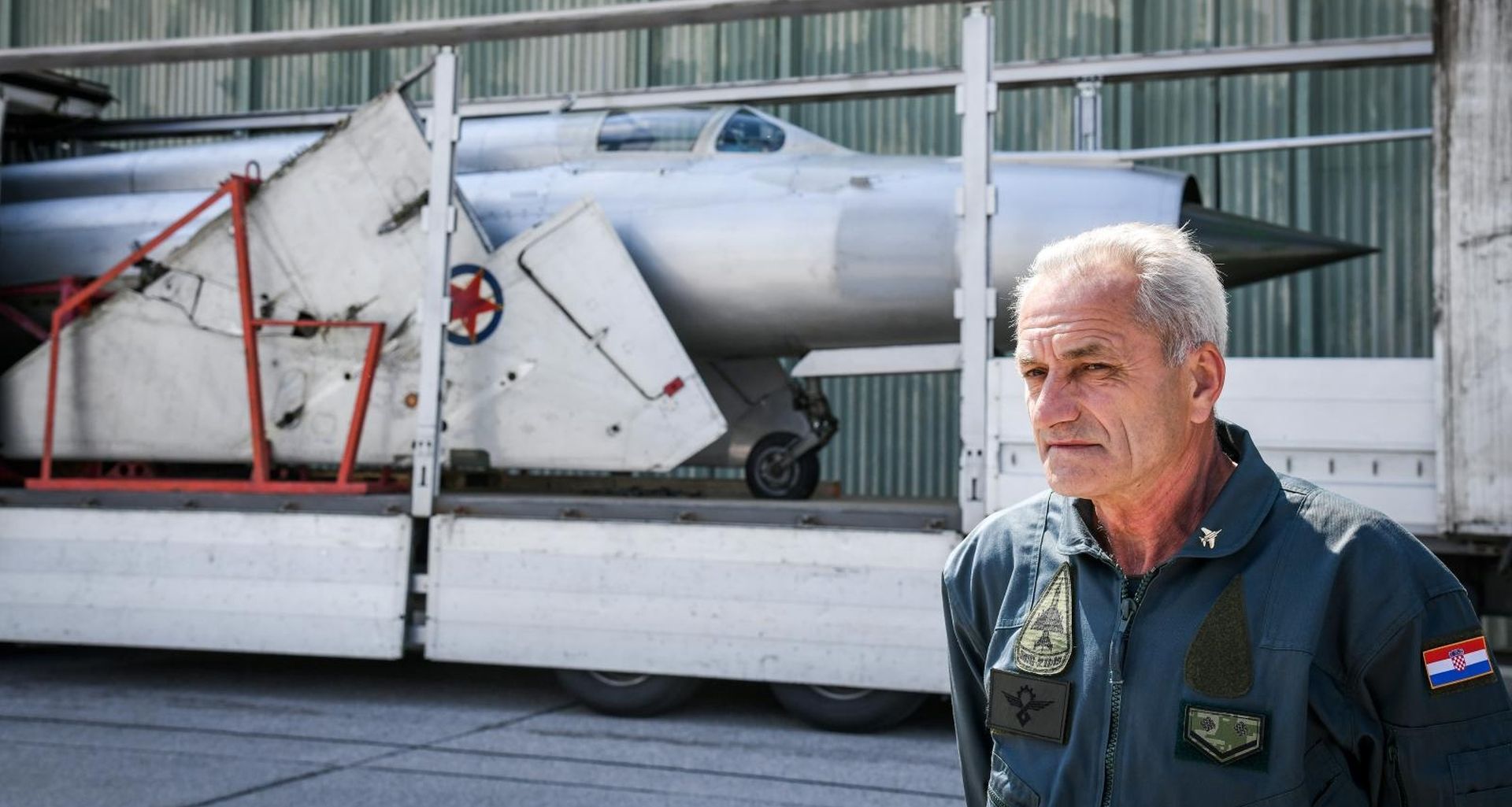 07.05.2019. Zagreb - Mig 21 Rudolfa Peresina stigao u vojnu bazu Marko Zivkovic na Plesu. Zrakoplovni tehnicar Tomislav Stojak Photo: Josip Regovic/PIXSELL