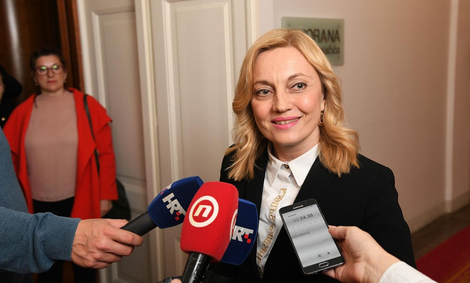 09.04.2019., Zagreb - Marijana Petir predala u Saboru Drzavnom izbornom povjerenstvu kandidacijsku listu za izbor clanova u Europski parlament.  
Photo: Josip Regovic/PIXSELL