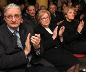 10.12.2011. Zagreb
Crkva Sveta Mati Slobode, na 12. obljetnicu smrti Dr Franje Tudjmana predstavljena je 3  knjiga “Osobni dnevnik Franje Tudjmana”.  Predstavljaci knjige Zvonimir Despot, dr. Ivica Miskulin i Zvonimir Hodak iznjeli su svoje oglede uz dnevnicke zapise predstavljenih knjiga u izdanju Vecernjeg lista.Prepunoj dvorani nazocili su i obitelj pokojnog predsjednika Tudjmana supruga Ankica , sin Miroslav i kcerka Nevenka, Vladimir Seks, Ljubo Cesic Rojs....
Photo: Robert Anic/PIXSELL