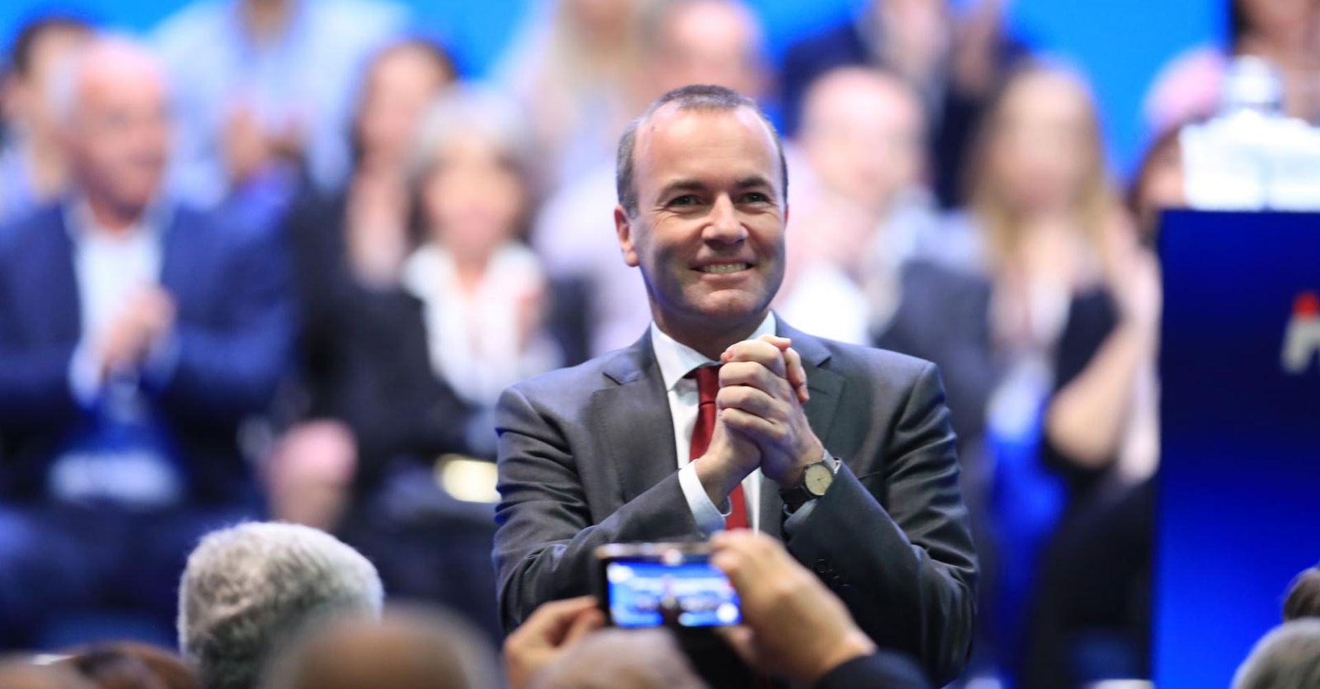 18.05.2019., Kosarkaski centar Drazen Petrovic, Zagreb - Sredisnji predizborni skup Hrvatske demokratske zajednice za izbore za Europski parlament. Manfred Weber. 
Photo: Slavko Midzor/PIXSELL