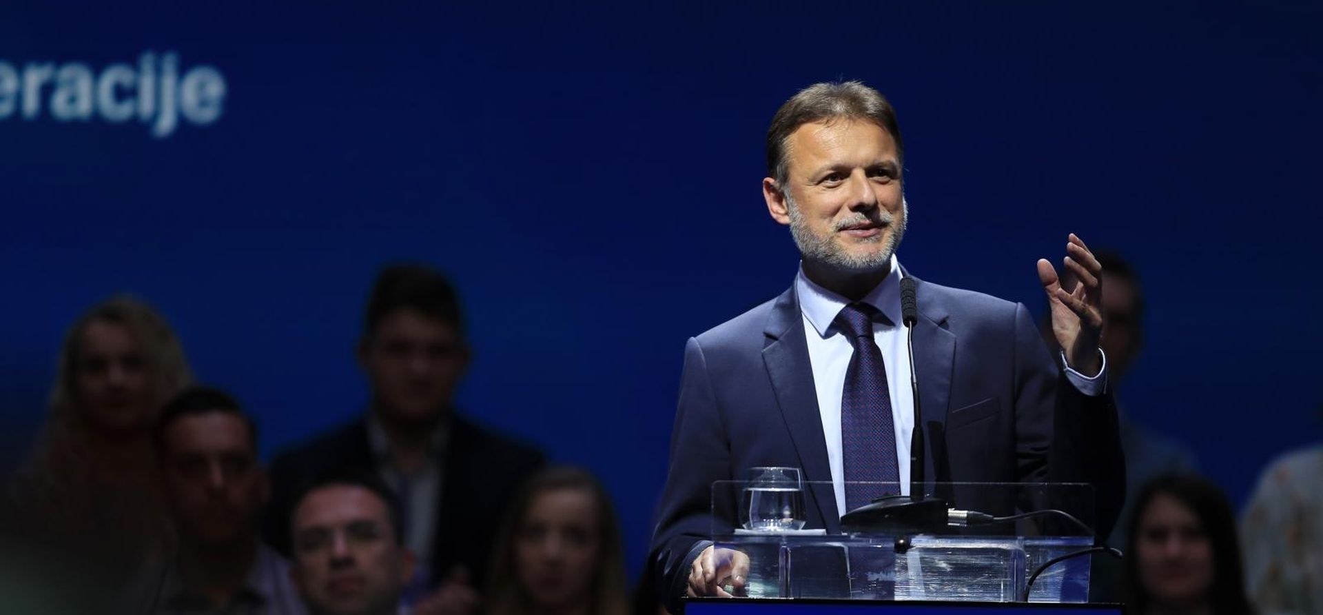 18.05.2019., Kosarkaski centar Drazen Petrovic, Zagreb - Sredisnji predizborni skup Hrvatske demokratske zajednice za izbore za Europski parlament. Gordan Jandrokovic. 
Photo: Slavko Midzor/PIXSELL