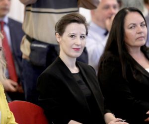 20.05.2019., Zagreb - U Novinarskom domu odrzana je konferencija za medije i javno predstavljanje projekta "Grad Bjelovar - najtransparentniji grad u Hrvatskoj". Grad Bjelovar je preko aplikacije otvorio gradski proracun za javnost. Dalija Oreskovic, Dubravka Jurlina Alibegovic Photo: Patrik Macek/PIXSELL