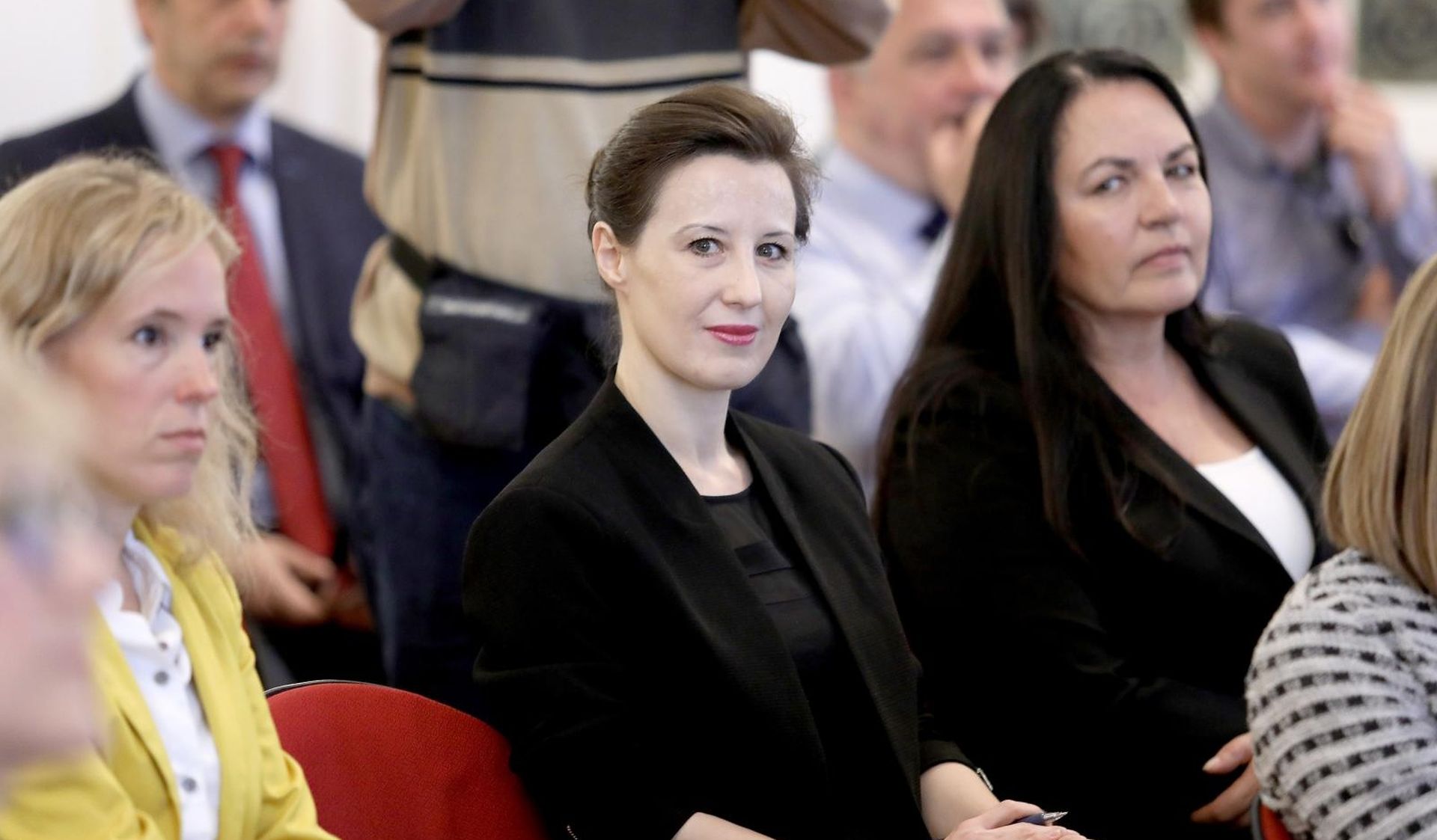20.05.2019., Zagreb - U Novinarskom domu odrzana je konferencija za medije i javno predstavljanje projekta "Grad Bjelovar - najtransparentniji grad u Hrvatskoj". Grad Bjelovar je preko aplikacije otvorio gradski proracun za javnost. Dalija Oreskovic, Dubravka Jurlina Alibegovic Photo: Patrik Macek/PIXSELL
