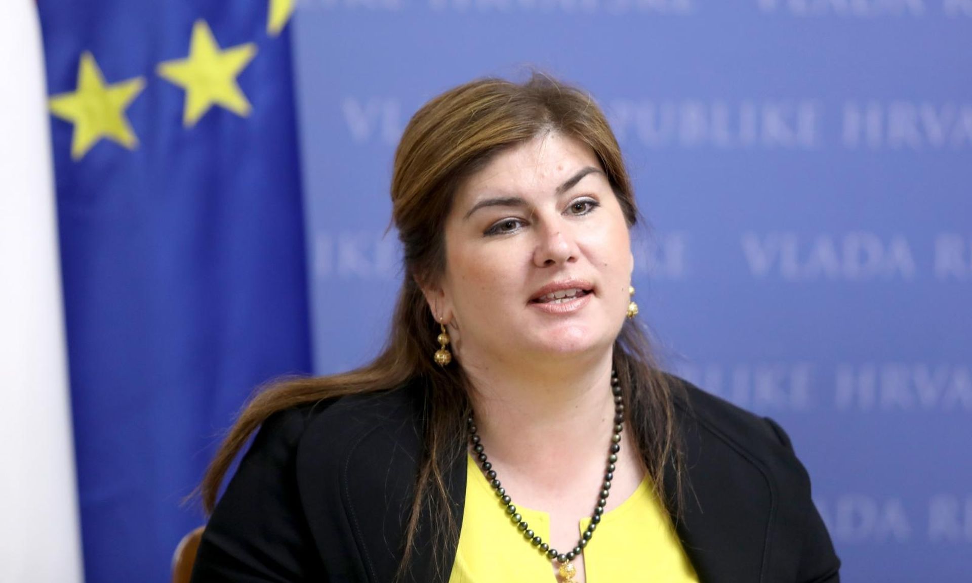 20.05.2019., Zagreb - U Banskim dvorima potpisan je ugovor o dodjeli bespovratnih sredstava za uspostavu Centra dijeljenih usluga.
Ministrica regionalnog razvoja i fondova EU Gabrijela Zalac Photo: Patrik Macek/PIXSELL