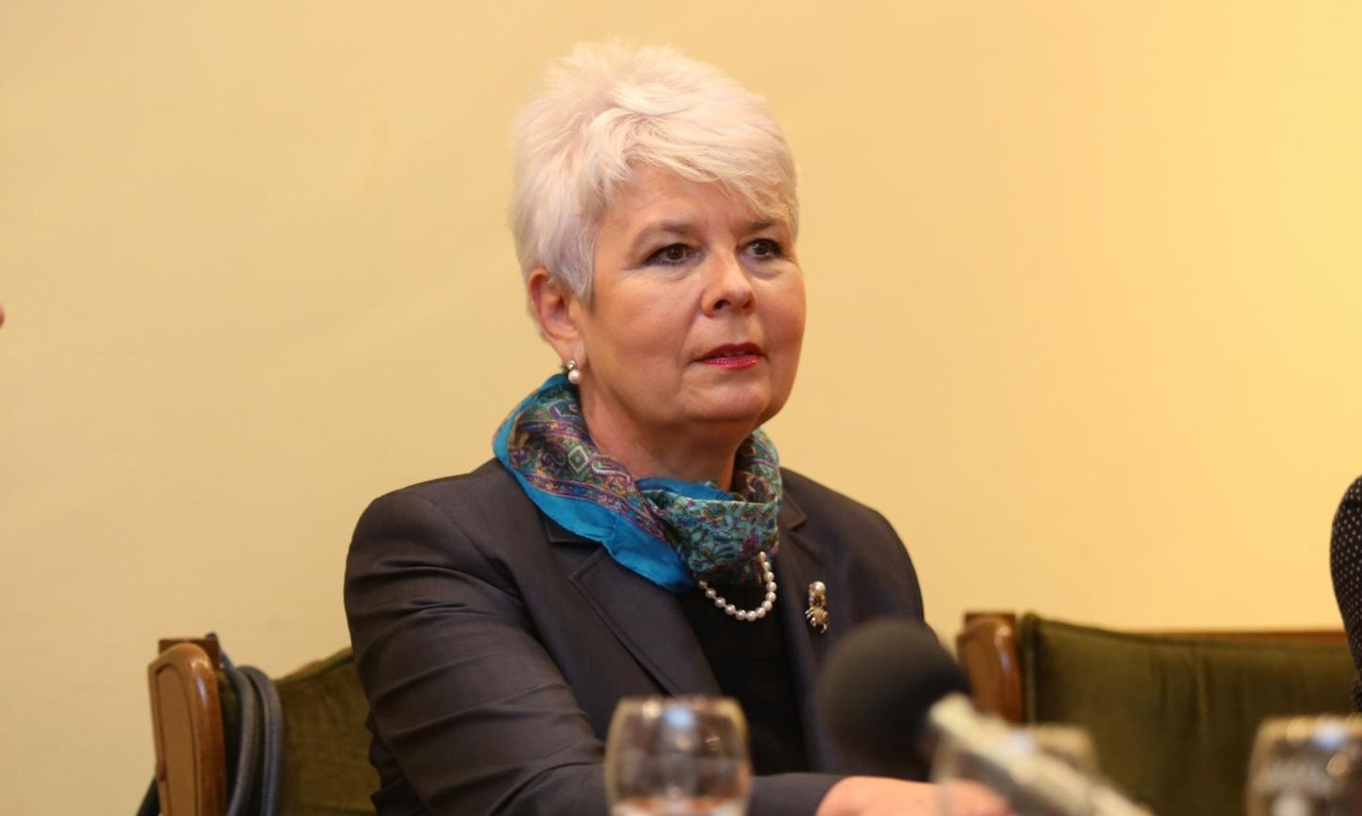 24.10.2017., Zagreb - Na tribini "Zenski glas utorkom od 19" o zenama i snaznijem javnom angazmanu sudjelovale bivsa premijerka Jadranka Kosor, bivsa ministrica obrane Zeljka Antunovic, komunikacijska strucnjakinja Ankica Mamic i moderatorica Mladenka Saric.
Photo: Matija Habljak/PIXSELL