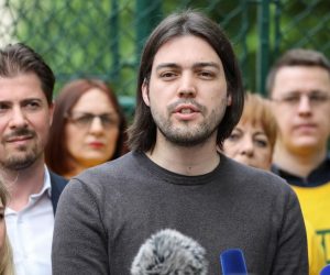 26.04.2019., Zagreb - Konferencija za medije stranke Zivi zid odrzana je ispred zgrade Ministarstva uprave u Maksimirskoj 63. Ivan Vilibor Sincic. 
Photo: Jurica Galoic/PIXSELL