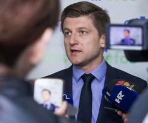 29.04.2019., Osijek - Ministar financija Zdravko Maric odrzao je predavanje pred punom dvoranom na Ekonomskom fakultetu. Photo: Davor Javorovic/PIXSELL
