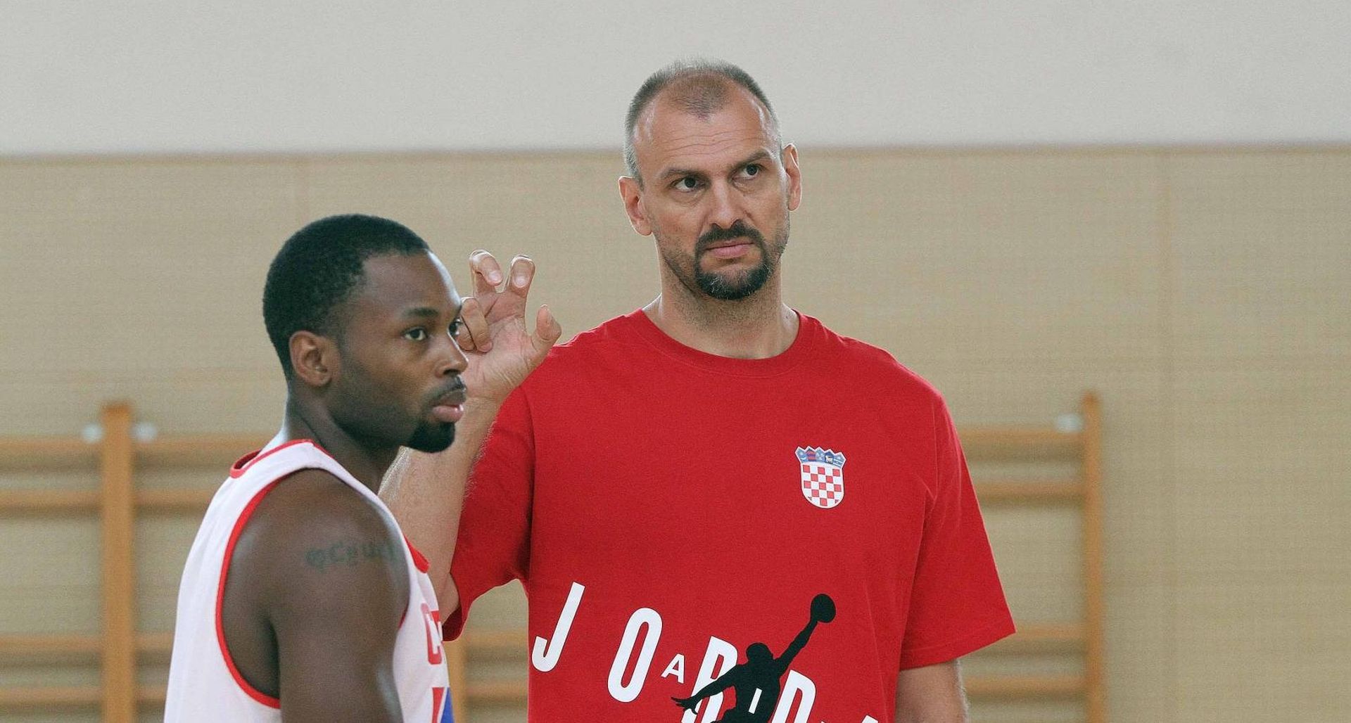30.07.2014., Toplice Sveti Martin, Sveti Martin na Muri - Trening hrvatske kosarkaske reprezentacije. Oliver Lafayette, Zan Tabak. 
Photo: Vjeran Zganec Rogulja/PIXSELL