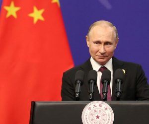 Russian President Vladimir Putin gives a speech during the Tsinghua University’s ceremony at Friendship Palace in Beijing Russian President Vladimir Putin gives a speech during the Tsinghua University’s ceremony at Friendship Palace in Beijing, China April 26, 2019. Kenzaburo Fukuhara/Pool via REUTERS POOL