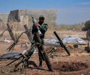 epa07563357 A handout photo made available by the Syrian Arab News Agency (SANA), shows a Syrian army soldier prepares to target terrorists' area, during an operation to liberate the village of Kafar Naboudeh, in Hama, Syria, 11 May 2019. According to SANA, the liberation of the town was achieved following precise and accurate operations targeting the terrorists' positions in the town, paving the way for expanding the secure area in Hama's northern countryside to include al-Bana, al-Arima, Tel Othman, Qalaat al-Madiq, and Bab al-Taqa.  EPA/SANA HANDOUT  HANDOUT EDITORIAL USE ONLY/NO SALES