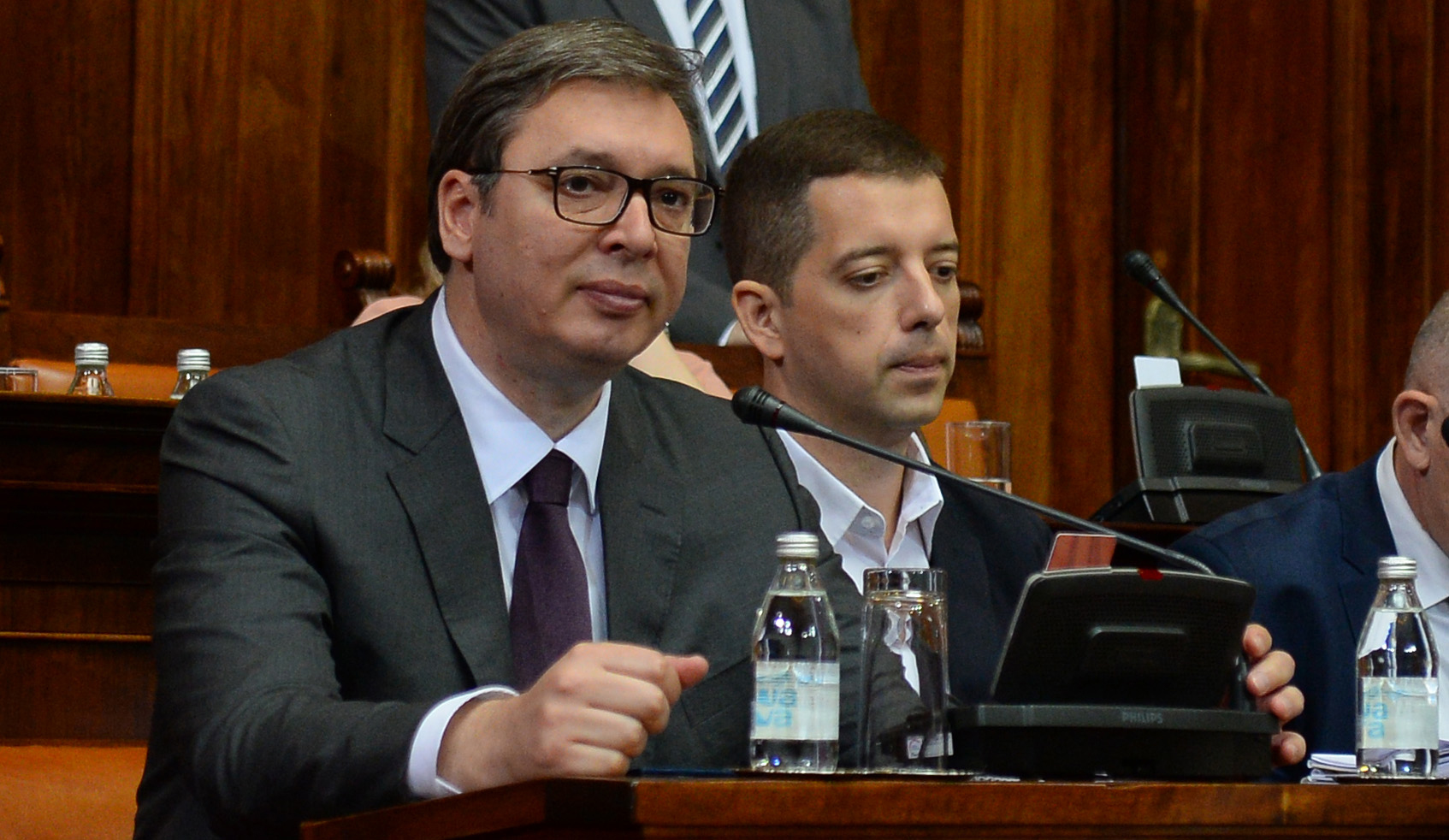 Beograd, 28.05.2019.  Srbijanski predsjednik Aleksandar Vuèiæ poruèio je u utorak da æe Vojska Srbije zatititi srpski narod na Kosovu ukoliko bude ugroen te je nazvao licemjernim poruke predstavnika NATO-a da je jutros zapoèeta akcija kosovske policije borba protiv korupcije i kriminala. foto HINA/ TANJUG/ Tanja VALIÆ/ bg/ ml
