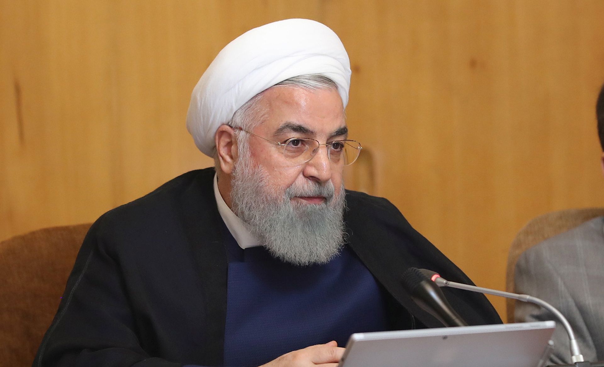 epa07609579 A handout photo made available by the presidential office shows, Iranian president Hassan Rouhani speaks during the weekly cabinet meeting in Tehran, Iran, 29 May 2019. According to media reports, Rouhani mentioned the nuclear deal with the US might be possible if Washington stopped the sanctions on Tehran.  EPA/HO HANDOUT  HANDOUT EDITORIAL USE ONLY/NO SALES