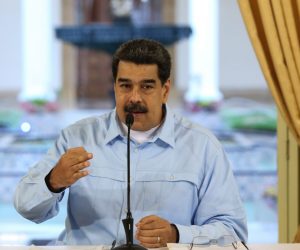 epa07616636 A handout photo made available by Miraflores' Press Office shows Venezuelan President Nicolas Maduro as he speaks during a mandatory radio and TV broadcast in Caracas, Venezuela, 31 May 2019.  EPA/MIRAFLORES PRESS OFFICE/JHONN ZERPA HANDOUT  HANDOUT EDITORIAL USE ONLY/NO SALES