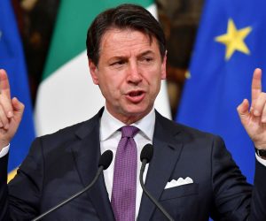 epa07623187 epa07623150 Italian Prime Minister, Giuseppe Conte, holds a press conference at Chili Palace in Rome, Italy, 03 June 2019. Italian media report Conte was expected to make an announcement related to ongoing tensions in the Italian coalition government 
and in particular related with the Five Star Movement and far-right party League.  EPA/ETTORE FERRARI  EPA-EFE/ETTORE FERRARI