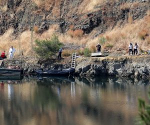 epa07643861 Cyprus police personnel carry a stretcher containing what is believed to be remains of a 6-year-old girl, near the village of Xiliatos, Cyprus, 12 June 2019. TA Cyprus police official says divers searching the bottom of a lake have discovered the remains of what authorities believe to be the remains of a 6-year-old girl that a serial killer has confessed to killing. The remains are thought to be the 7th and final victim of a 35-year-old Cyprus army captain.  EPA/KATIA CHRISTODOULOU